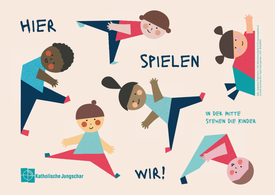 Plakat zur Kinderrechteaktion "Hier spielen wir!"